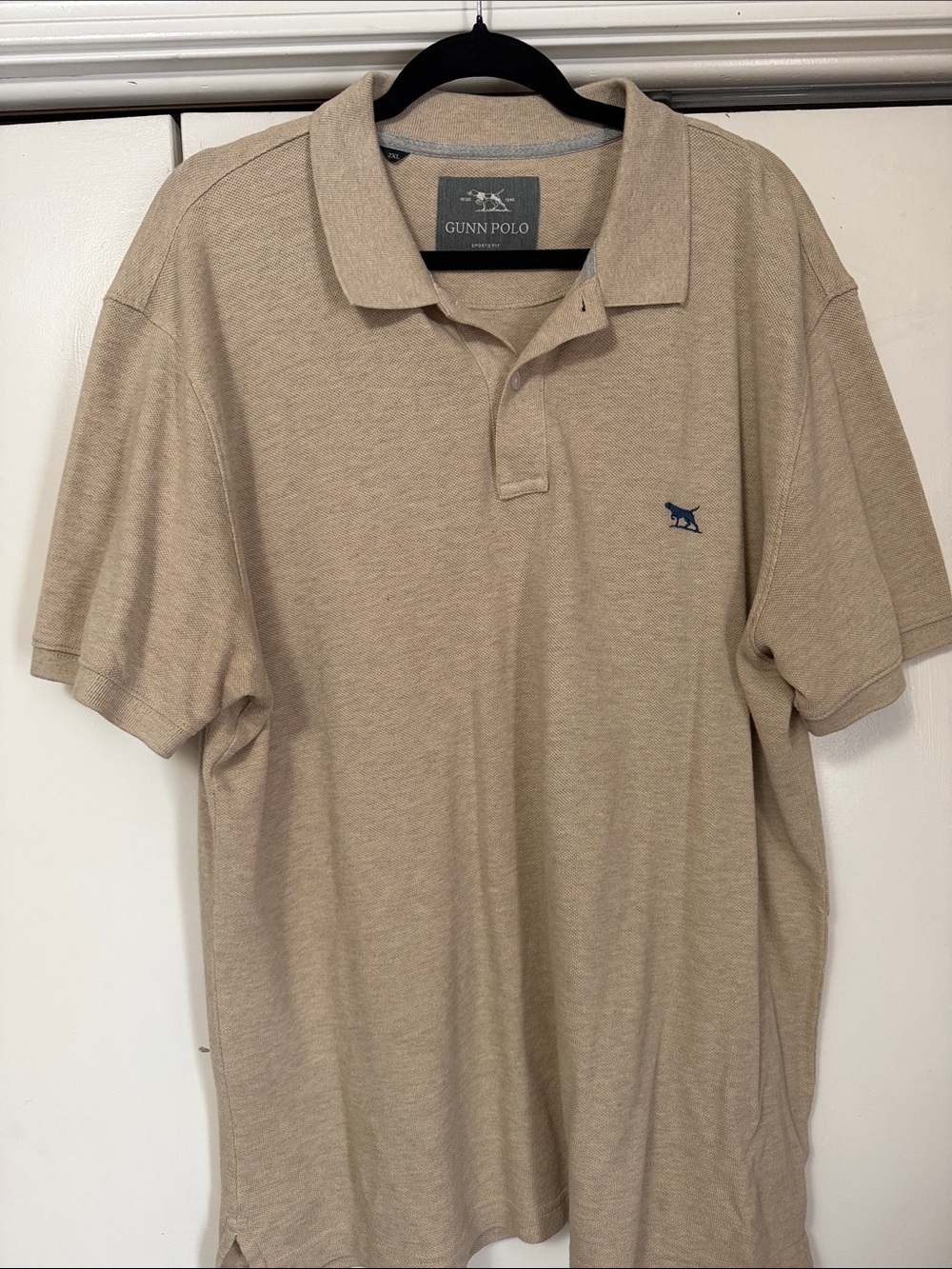 Rodd & Gunn Polo Beige Short-Sleeve Polo with Navy Embroidered Logo